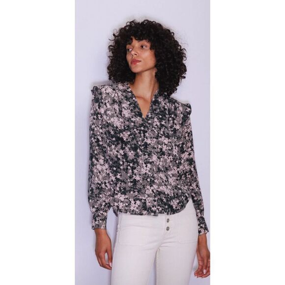 Catherinegee Tops - Catherinegee Franka 100% Silk Blouse in Starshower NWT Size X-Small